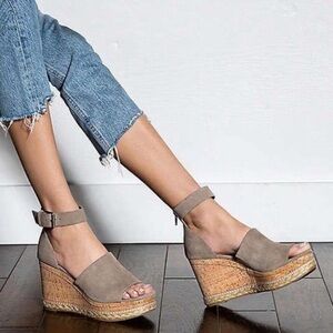 Dolce Vita Otto Espadrille Peep Toe Wedges Sandals 9.5